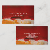 Rode gele Abstracte vlek Modern Feminine Visitekaartje (Voorkant / Achterkant)