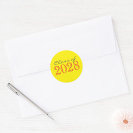 Rode & Gele Afstudeerbare Envelope Zegellak Sticke Ronde Sticker