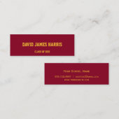 Rode gele afstuderen contactkaartje (Voorkant / Achterkant)