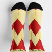 Rode Gele Art Deco Ontwerp Sokken (Top)