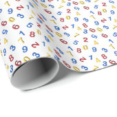 Rode Gele Blauwe Cijfers Cadeaupapier (Rol Hoek)
