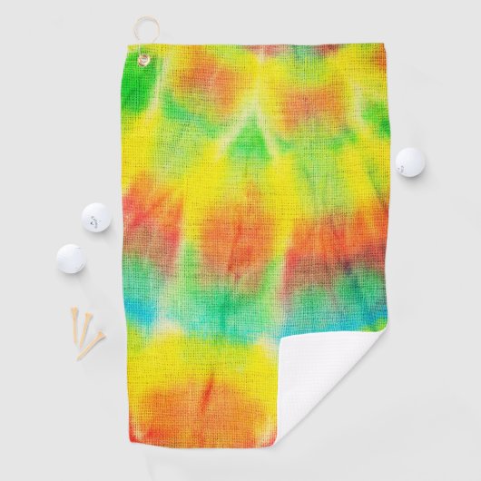 Rode gele blauwe dasje golfhanddoek (Insitu)