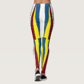 Rode Gele Blauwe Driehoeken Leggings (Achterkant)
