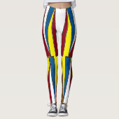 Rode Gele Blauwe Driehoeken Leggings (Voorkant)