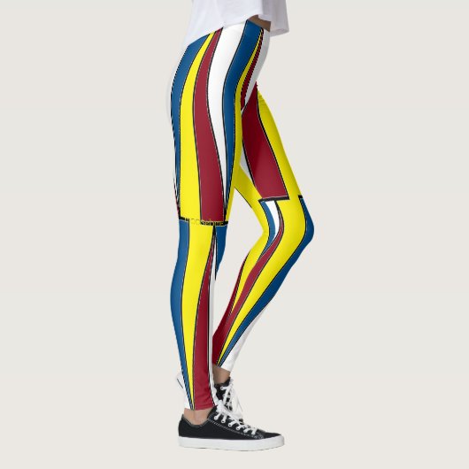 Rode Gele Blauwe Driehoeken Leggings (Rechts)