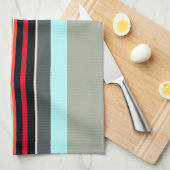 Rode gele blauwe grijs multicolortreerpatroon theedoek (Quarter Fold)