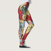 Rode gele blauwe groene bloemen en zwijn leggings (Rechts)