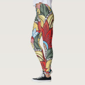 Rode gele blauwe groene bloemen en zwijn leggings (Links)