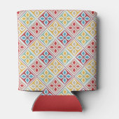 Rode Gele Blauwe Marokkaanse Tegels Patroon  Blikjeskoeler (Achterkant)