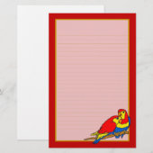 Rode gele blauwe Tortelduifjes fijn geblindeerde b Briefpapier (Voorkant / Achterkant)