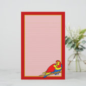 Rode gele blauwe Tortelduifjes fijn geblindeerde b Briefpapier (Staand voorkant)