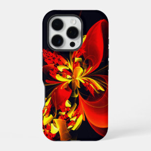 Rode Gele Bloem Moderne Abstracte Kunst Patroon #1 iPhone 16 Pro Hoesje