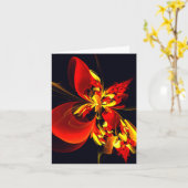 Rode Gele Bloem Moderne Abstracte Kunstpatroon #10 Kaart (Gele Bloem)