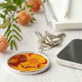 Rode gele bloem voor digitale grafische doeleinden sleutelhanger (Zijkant)