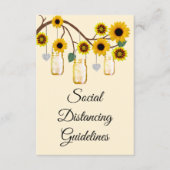 Rode gele bloemen in weckpot veiligheidsmaatregele informatiekaartje (Voorkant)