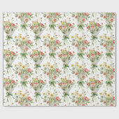 Rode Gele Bloemen Verjaardag Cadeaupapier (Vlak)