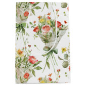 Rode Gele Bloemen Verjaardag Medium Cadeauzakje (Voorkant)
