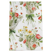 Rode Gele Bloemen Verjaardag Medium Cadeauzakje (Achterkant)