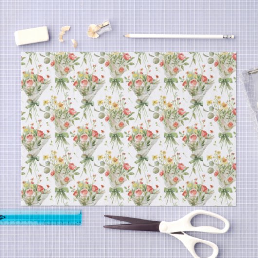 Rode Gele Bloemen Verjaardag Tissuepapier (Craft)