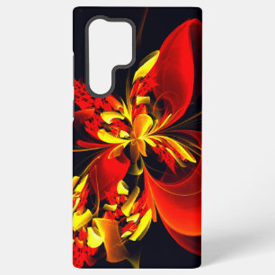 Rode Gele Bloemige Moderne Abstracte Kunstpatroon  Samsung Galaxy Hoesje