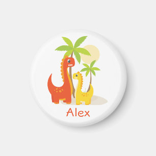 Rode Gele Dinosaurus Gepersonaliseerde Gift Magnee Magneet