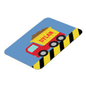 Rode gele dump truck Kinder gepersonaliseerde magn Magneet (Linkerzijde)