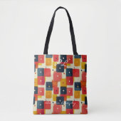 Rode, gele en blauwe Abstracte rechthoeken Tote Bag (Voorkant)