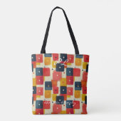 Rode, gele en blauwe Abstracte rechthoeken Tote Bag (Achterkant)
