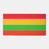 Rode, gele en limoengroene strepen bureaumat (Voorkant)