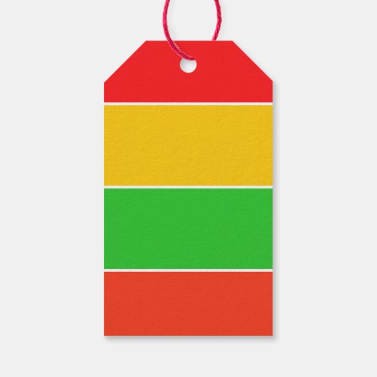 Rode, gele en limoengroene strepen cadeaulabel (Achterkant)