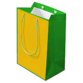 Rode, gele en limoengroene strepen medium cadeauzakje (Achterkant Gekanteld)