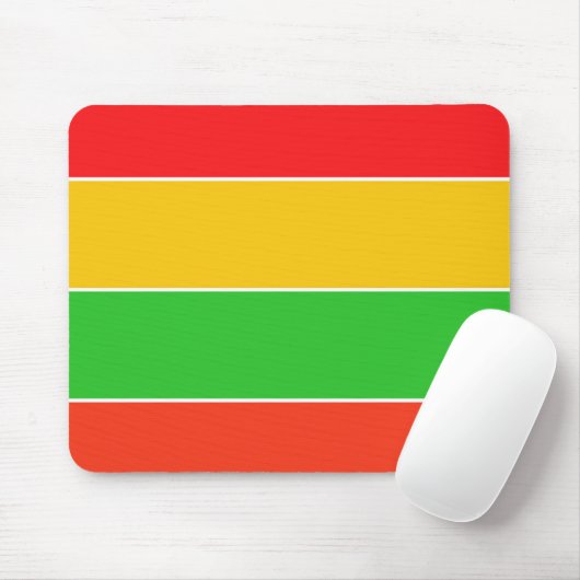 Rode, gele en limoengroene strepen muismat (Met muis)