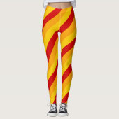 Rode, gele en Oranje strepen Leggings (Voorkant)