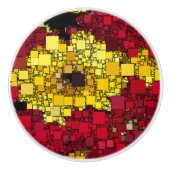 Rode, gele en schaduwen van gouden mini-dozen keramische knop (Voorkant)