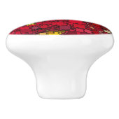 Rode, gele en schaduwen van gouden mini-dozen keramische knop (Zijkant)