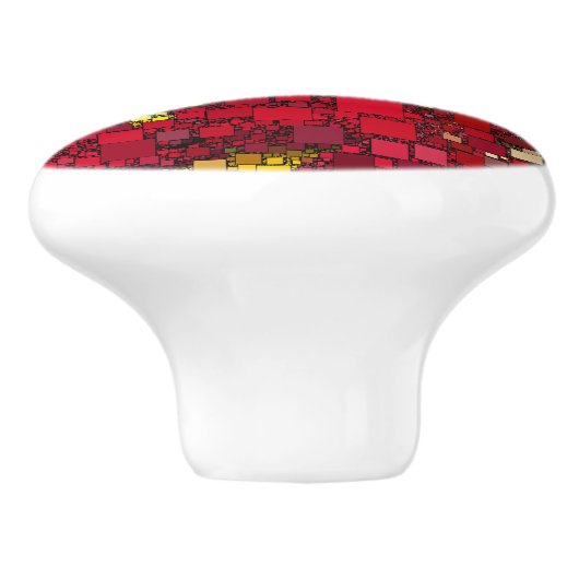 Rode, gele en schaduwen van gouden mini-dozen keramische knop (Zijkant)