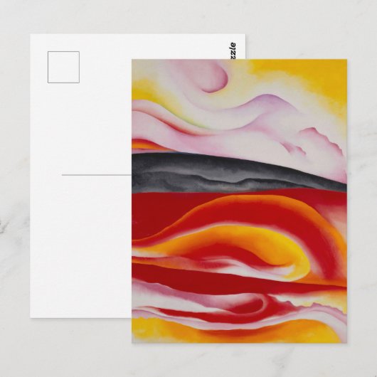 Rode, gele en zwarte streep | Georgia O'Keeffe | Briefkaart (Voorkant / Achterkant)