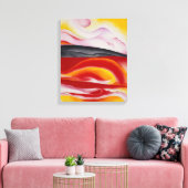 Rode, gele en zwarte streep | Georgia O'Keeffe | Canvas Afdruk (Insitu (Woonkamer))