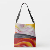 Rode, gele en zwarte streep | Georgia O'Keeffe | Crossbody Tas (Achterkant)