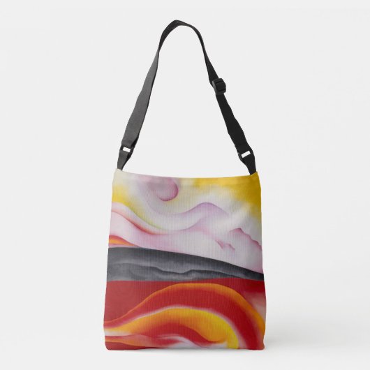 Rode, gele en zwarte streep | Georgia O'Keeffe | Crossbody Tas (Achterkant)