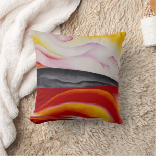 Rode, gele en zwarte streep   Georgia O'Keeffe   Kussen