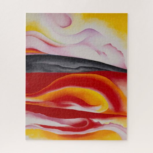 Rode, gele en zwarte streep | Georgia O'Keeffe | Legpuzzel (Verticaal)