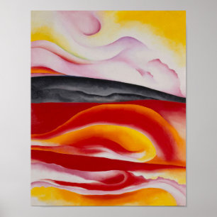 Rode, gele en zwarte streep   Georgia O'Keeffe   Poster