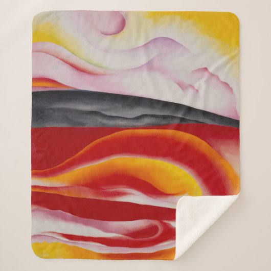 Rode, gele en zwarte streep | Georgia O'Keeffe | Sherpa Deken (Voorkant)