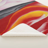 Rode, gele en zwarte streep | Georgia O'Keeffe | Sherpa Deken (3/4)