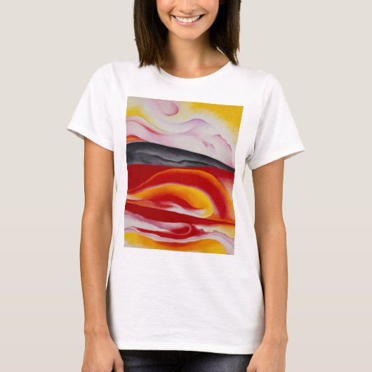Rode, gele en zwarte streep | Georgia O'Keeffe | T-shirt (Voorkant)