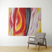 Rode, gele en zwarte streep | Georgia O'Keeffe | Wandkleed (In Situ (horizontaal))