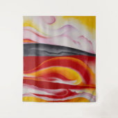 Rode, gele en zwarte streep | Georgia O'Keeffe | Wandkleed (Voorkant)