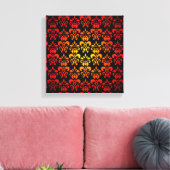 Rode, gele en zwarte vocht canvas afdruk (Insitu (Woonkamer))