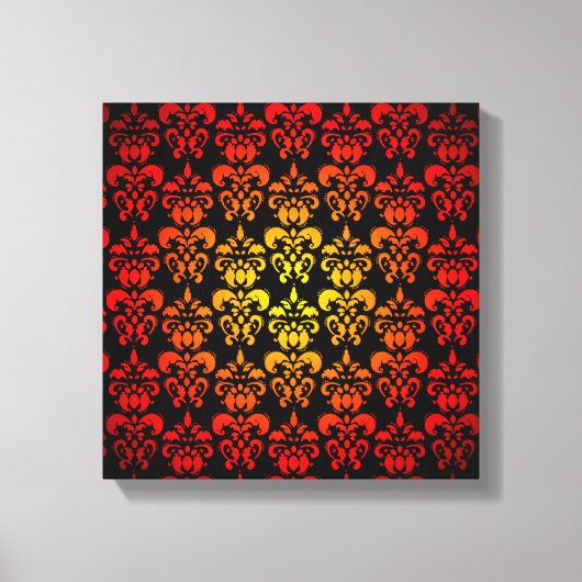 Rode, gele en zwarte vocht canvas afdruk (Voorkant)
